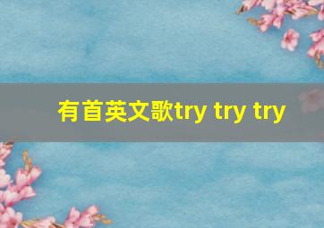 有首英文歌try try try